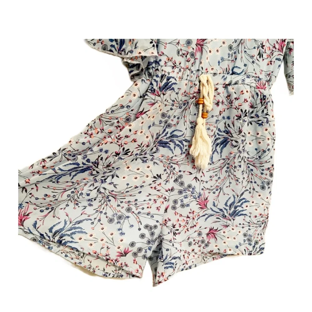 Smukke (12) Light Blue Floral Print Romper